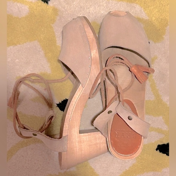 Bryr Clogs Peep-toe blush nubuck sz 38 US 8 - Picture 3 of 9